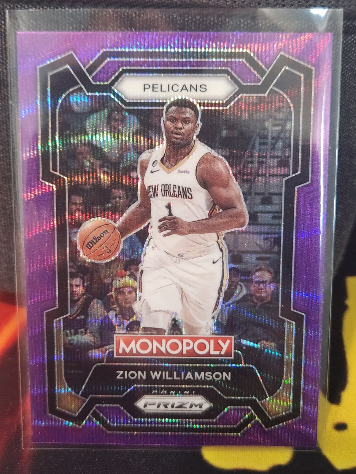 2023-24 Panini Prizm Monopoly Zion Williamson Purple Wave Prizm SP #55 Pelicans