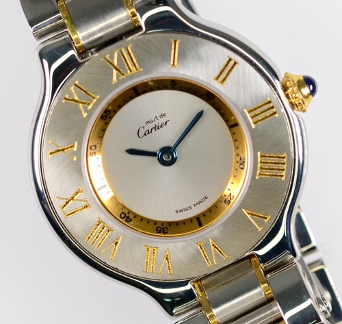 Cartier Uhr Must de Cartier 21 Bicolor 1340 28mm Damenuhr Stahlband