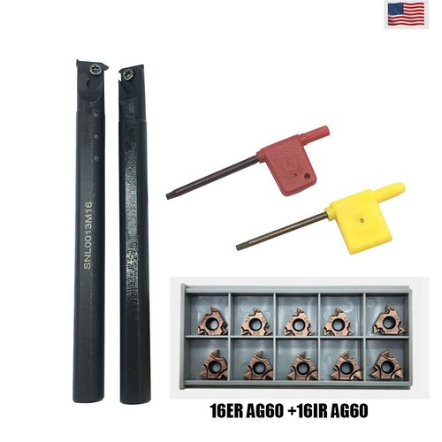 1/2" 13mm Lathe Internal Threading Boring Bar Turning Tool Holder + 10PC AG60 - Picture 2 of 7