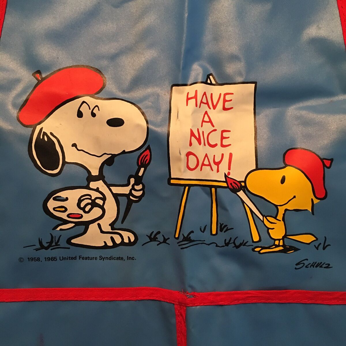 Vintage 1965 Snoopy Woodstock Have A Nice Day Smock Apron Vintage 1965 Snoopy Woodstock Have A Nice Day Smock Apron