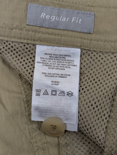 Columbia Shorts Mens 42 Beige Cargo Hiking Cotton Nylon Quick Dry Outdoors - Picture 5 of 9