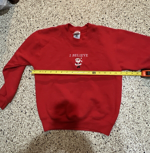 Christmas Holiday Youth L 14/16 crewneck sweatshirt "I Believe" - Picture 5 of 8