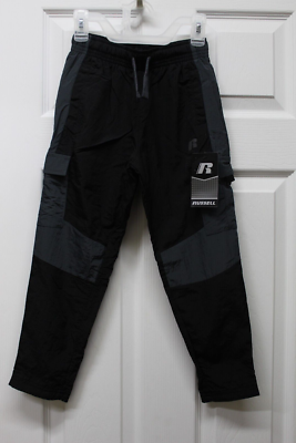 Russell Athletic Boys Nylon Pants-Black/Grey-Medium (8)-NWT | eBay