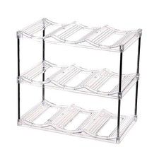 Stackable Water Bottle OrganizerLarge Compartment Water Bottle Holder 3 Tier ...