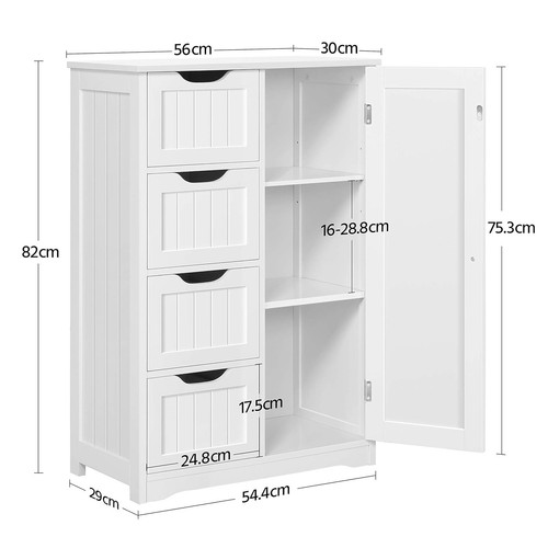 Badezimmer Aufbewahrungsschrank Holz Seite 4 Schubladen Schrank freistehend UK - Bild 18 von 31