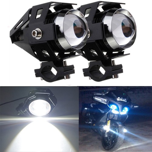 Pair Motorcycle U5 LED High Bright Driving Spot Head Light 125W 1300LM Black - Picture 2 of 12