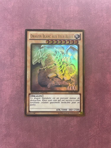Yu-Gi-Oh! White Dragon with Blue Eyes GLD5-FR001 Ghost Rare EX+