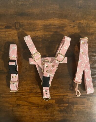 DOG DESIGNER LUXURY 2 SET , HARNESS & LEASH | ADJUSTABLE | FAST SHIPPING! - Picture 1 of 1