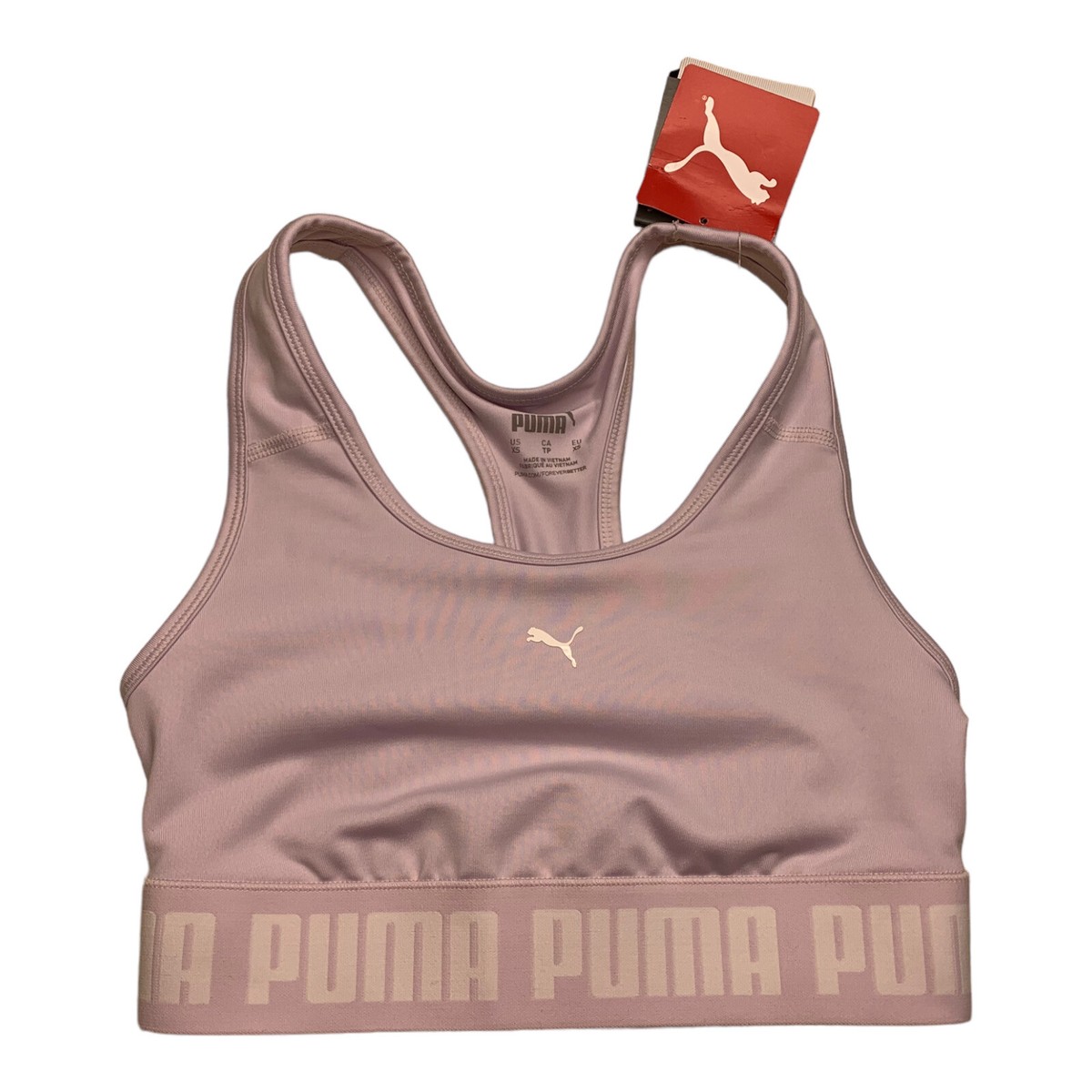 Puma NWT XS Women Pink Medium Impact Drycell Sport Bra $25 #1458D