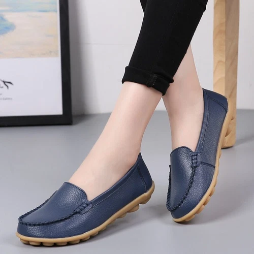 Women's Genuine Leather Casual Shoes Flat Loafers Non-slip loafers size 4.5 - 12 - Picture 12 of 60