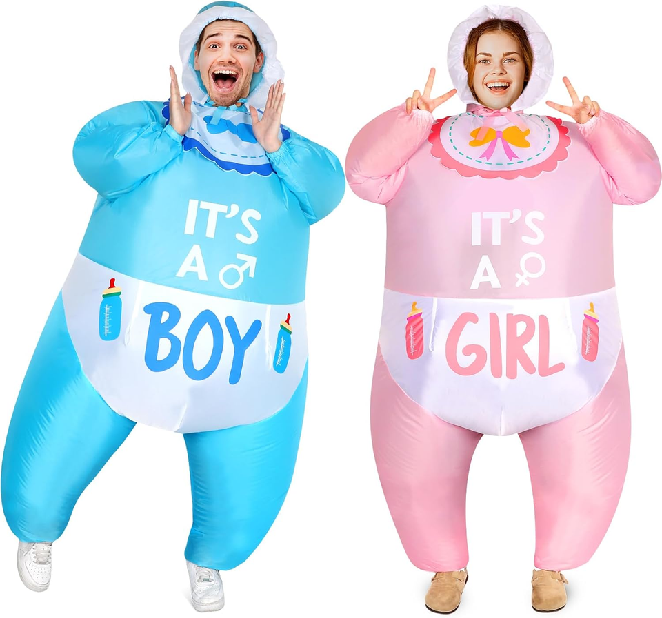2 Pcs Inflatable Baby Costume for Adults Blow up Costume Gender Reveal
