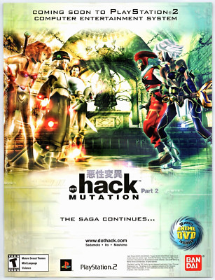 Dot Hack .hack Mutation - PS2 RPG - Vintage Original Print Ad/Poster Art 2003