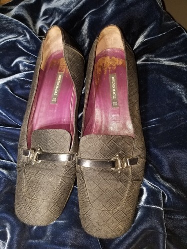 Bruno Magli Womens Black Fabric Loafers Size 8 B - Picture 1 of 6