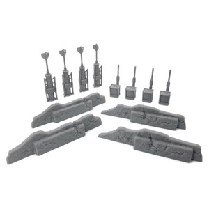 Galactic Legion Desert Planet Walls &amp; Machinery, 3D Printed Tabletop RPG Scenery