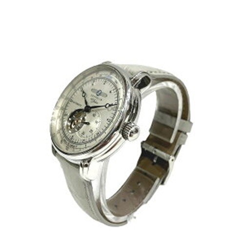ZEPPELIN 7662-1 Open Heart Automatic Wristwatch Watch Silver White Men's Used - Picture 2 of 9