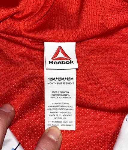 Reebok Red White Blue Paint Splatter Zip Front Jacket Infant Baby Boy 12 months - Picture 3 of 5