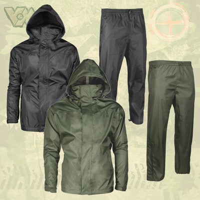 REGENJACKE REGENHOSE MIL-TEC NÄSSESCHUTZ OLIV SCHWARZ JAGD ARMEE OUTDOOR  S-3XL