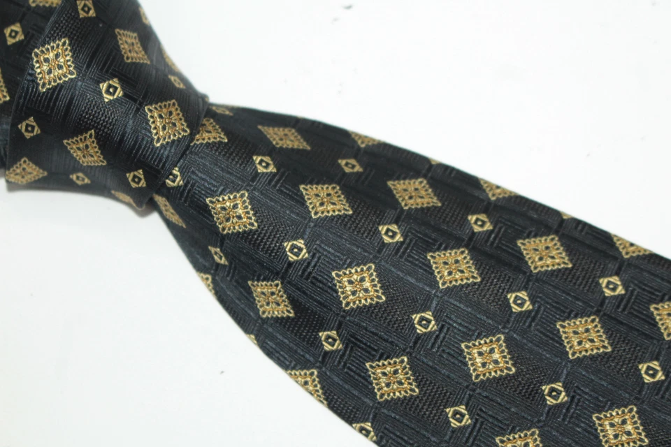 Corbata de seda HALSTON hecha en Italia F76581 Foto 3 de 4