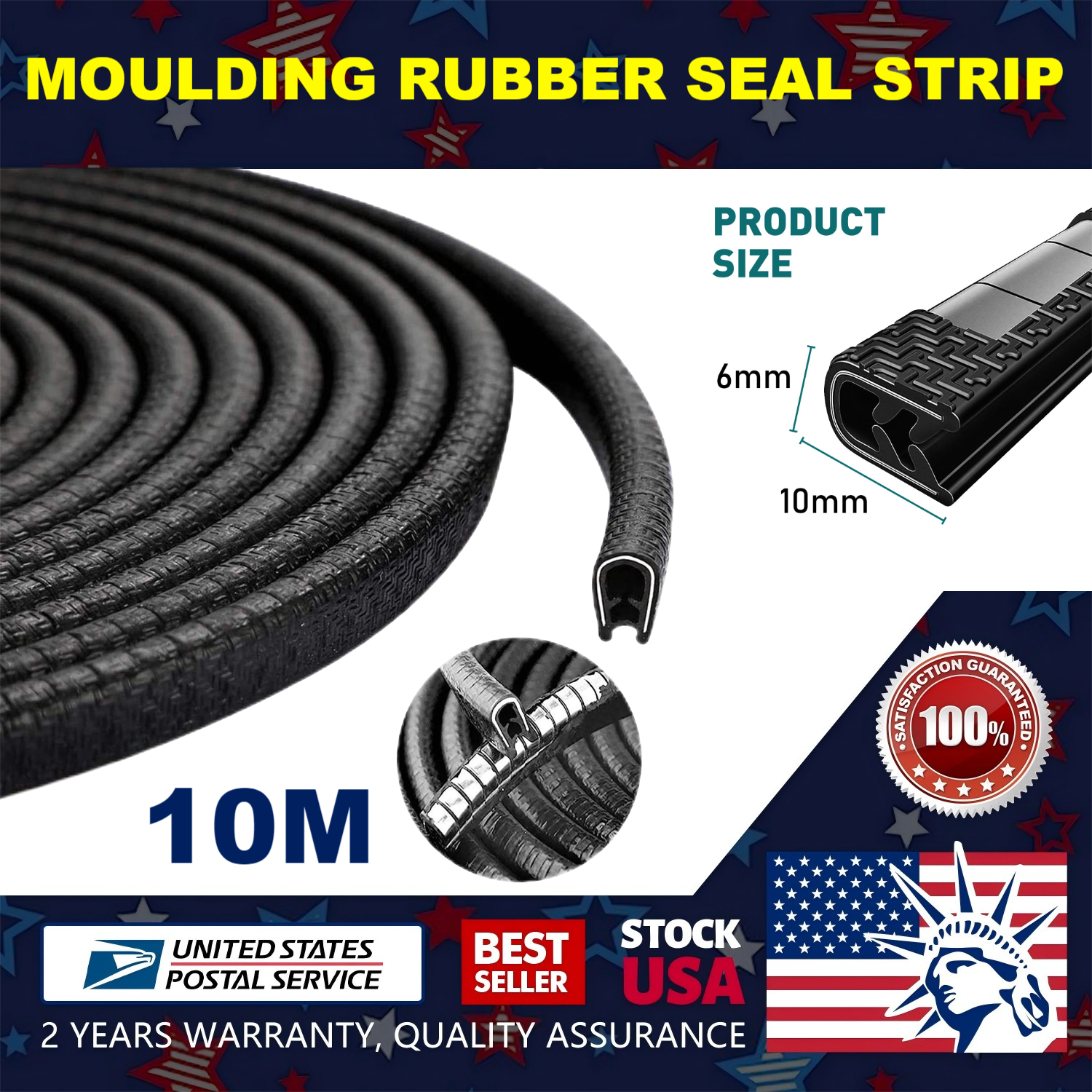 New 20feet Car Bonnet Trunk Hood Edge Rubber Sealing Strip Dust Anti-Collision