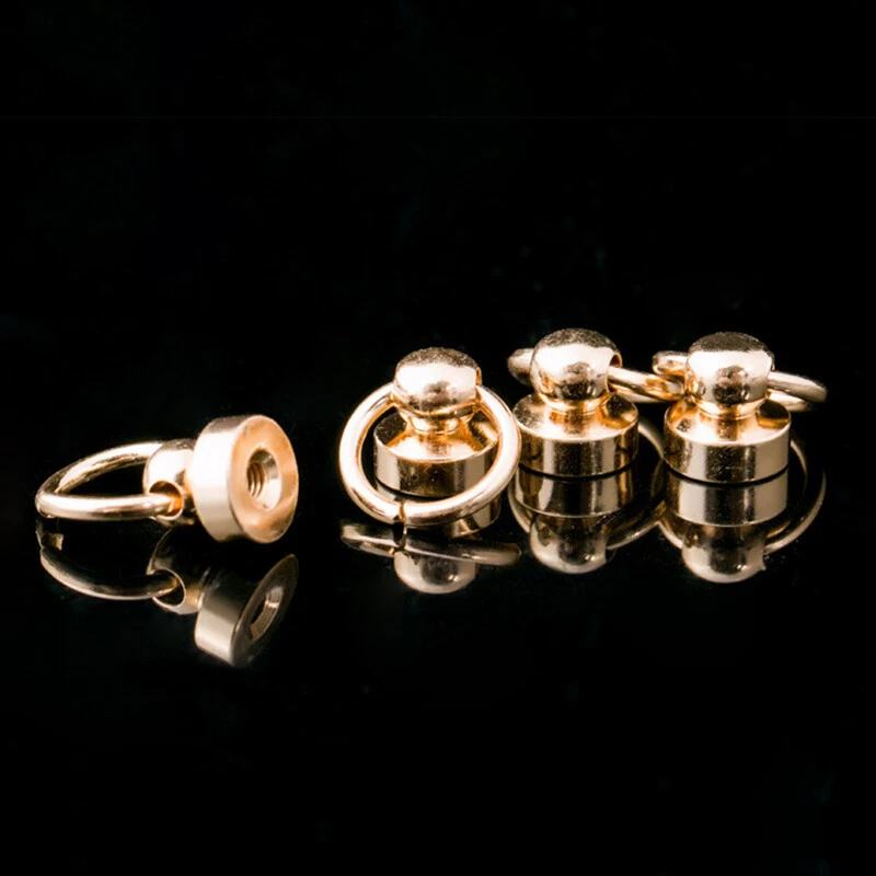 Bola Giratoria Perno con Anillo Cuero Artesanía Tornillo Remache Cuello 8mm 9mm Foto 3 de 4