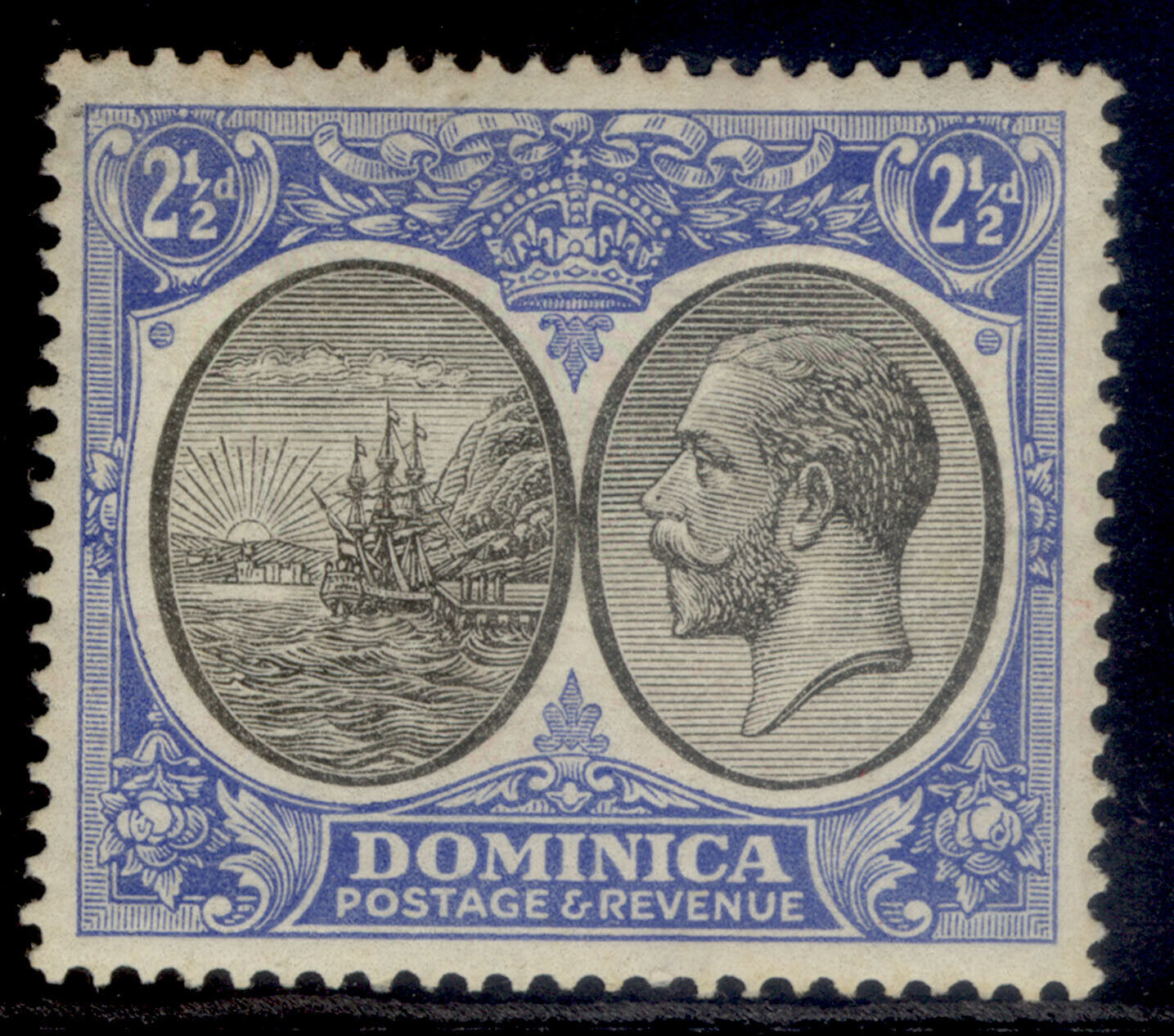 DOMINICA GV SG78, 2½d black & ultramarine, LH MINT.