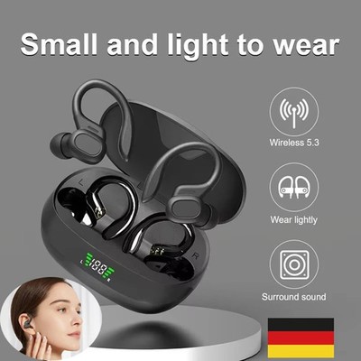 Kopfhörer Bluetooth 5.3 In Ear Ohrbügel Kabellos TWS Sportkopfhörer mit Mikrofon