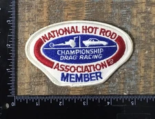 NHRA CHAMPIONSHIP DRAG RACING MEMBER NATIONAL HOT ROD ASSOCIATION IRON-ON PATCH