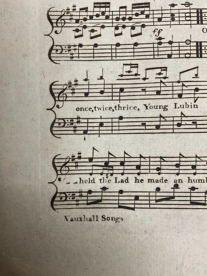 Partituras antiguas, MUY RARAS c1790, una vez dos veces amigo, Vauxhall Gardens Foto 2 de 4
