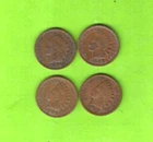 LOT OF 4 Indian Head Cent Pennies in UNGRADED  CIRCULATED SUPER NICE