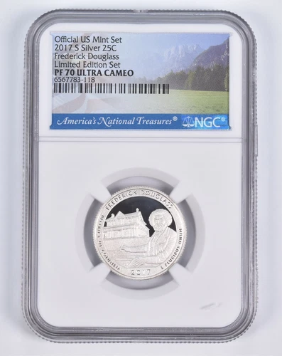 2017-S Silver PF70 ANT Frederick Douglass Quarter Limited Edition NGC