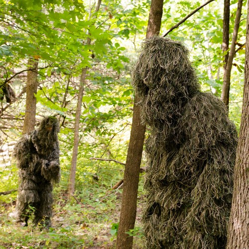 New Ghillie Suit M/L Camo Woodland Camouflage Forest Hunting 3D 4-Piece + Bag - Picture 10 of 10