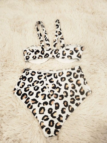 ALAÏA Leopard Print Two Piece Swimsuit Bikini Set made in Italy sz 40... - Bild 5 von 11