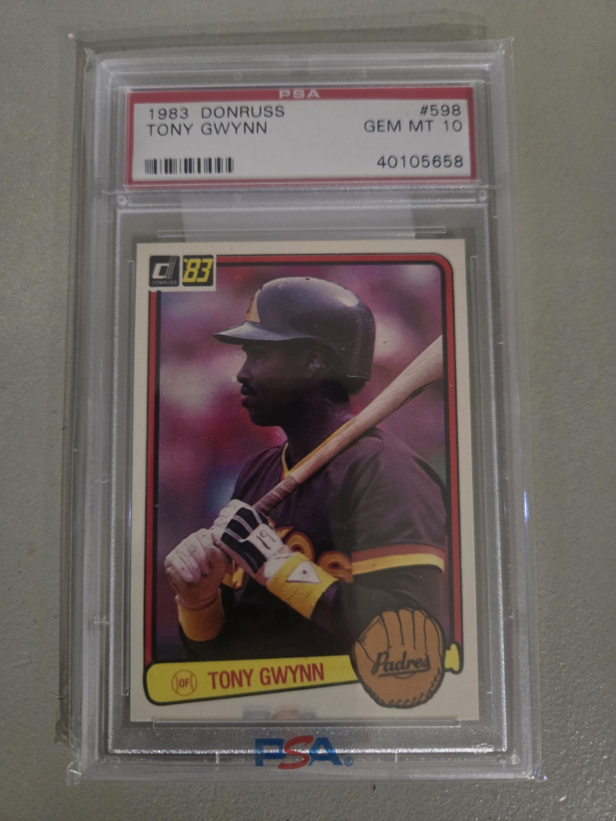 1983 DONRUSS #598 TONY GWYNN RC PADRES HOF PSA 10