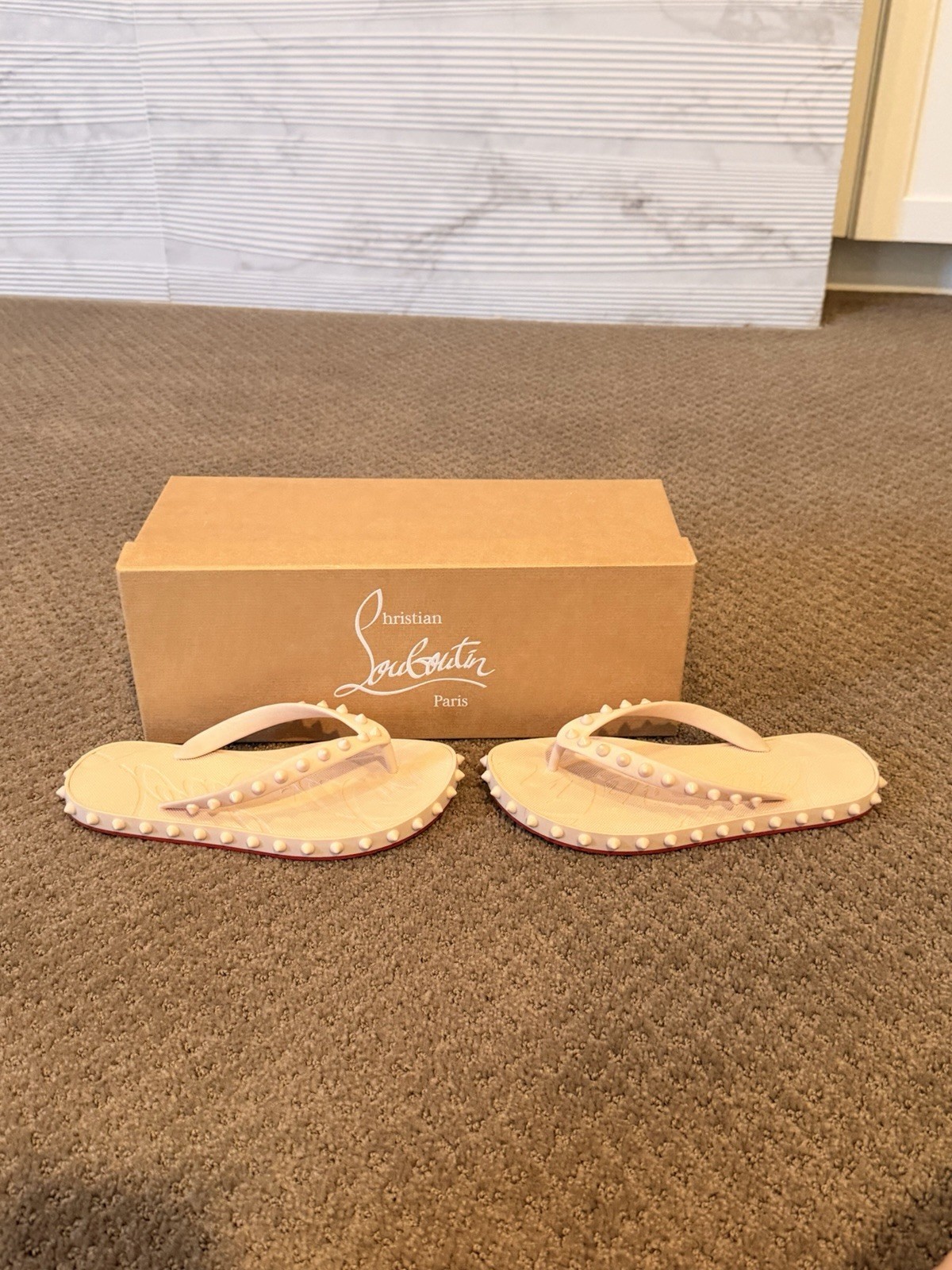 Christian Louboutin Super Loubi Lilac Flip Flop Sandals Size 34 image 4