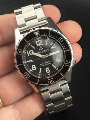 Zeno-Watch Basel Army Automatic Diver Swiss ETA 2846 40mm Black Dial Full Set