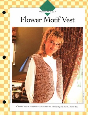 Flower Motif Vest - Wonderful Wear 7 | Vanna Crochet Faves 85070-A