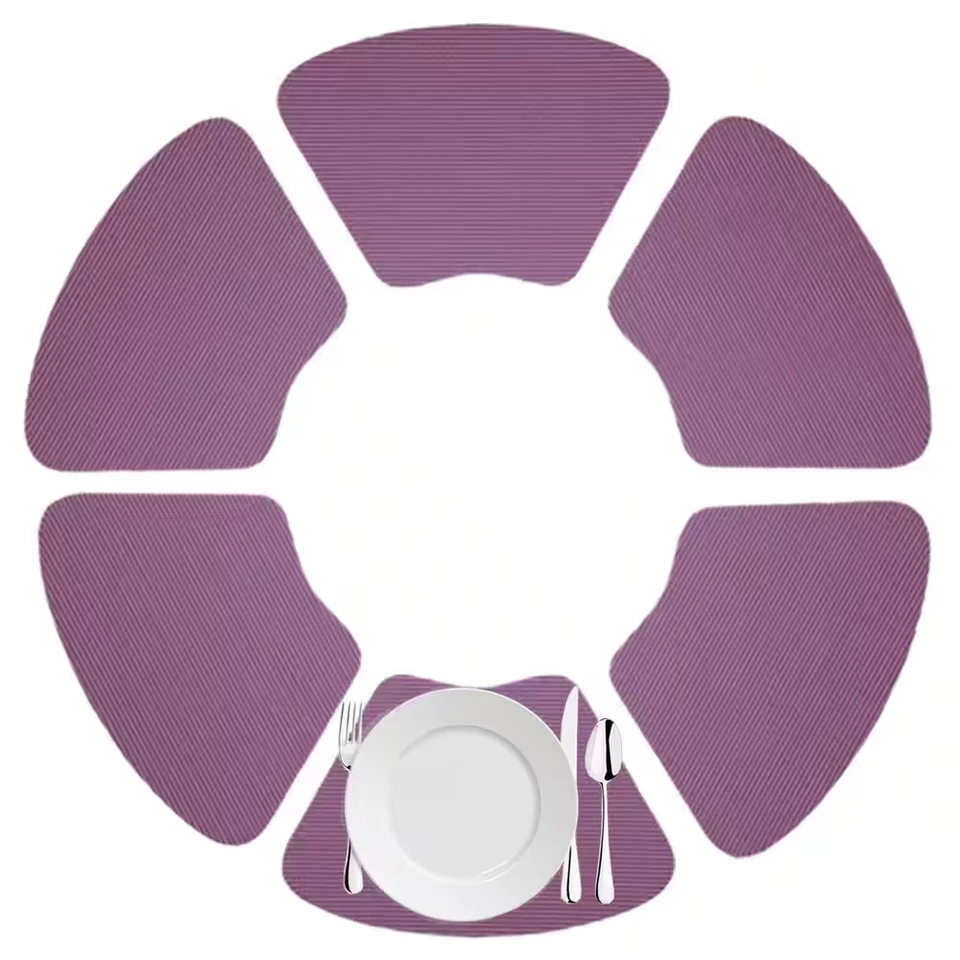 Fishnet 19 In. X 13 In. Purple PVC Covered Jute Wedge Placemat (Set of 6) - Image 2 of 4