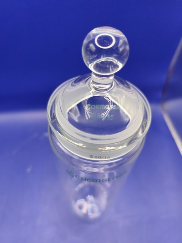 Chemglass 60/15 Glass TLC Developing Cylindrial Chamber Container With Lid - Picture 2 of 6