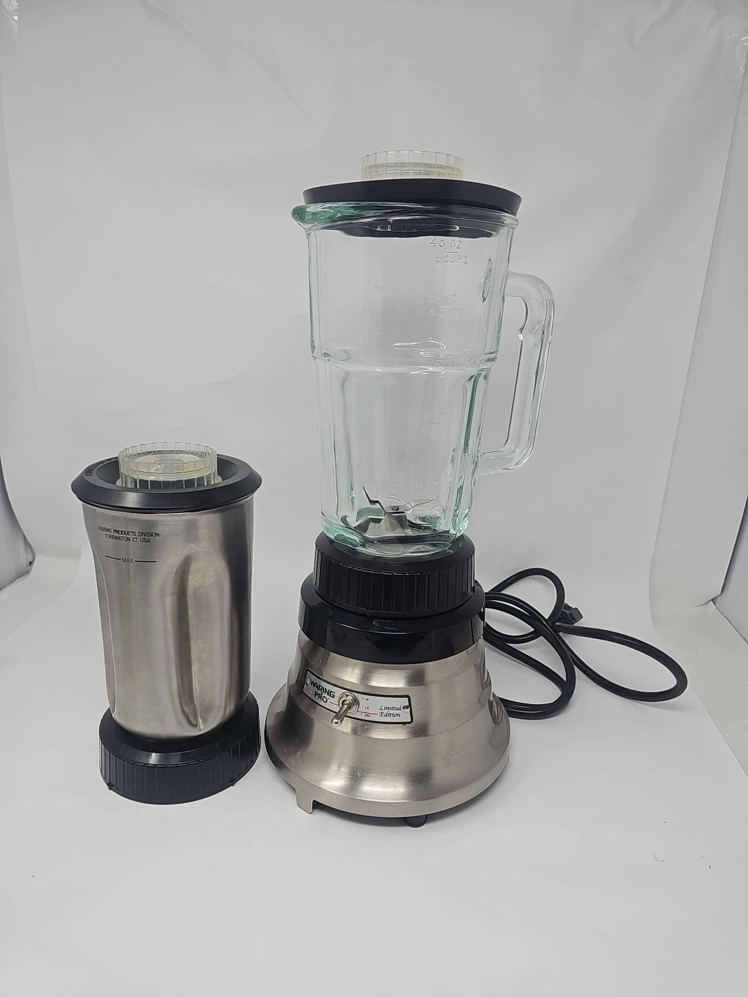 Waring Pro Limited Edition Professional Bar Blender W/ 2 Pitchers Brushed Chrome