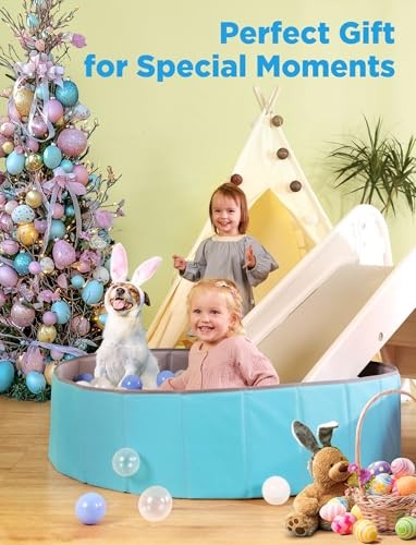 Large Ball Pit for Toddlers - 44in Baby Ball Pool with Pop-Up Playmat, - Picture 4 of 7