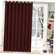  Extra Wide Blackout Curtain for Sliding 100"W x 84"L (Pack of 1) Burgundy Red