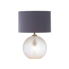 Table Lamp Bedside Light Pineapple Grey Shade Bedroom Living Room Modern 42W
