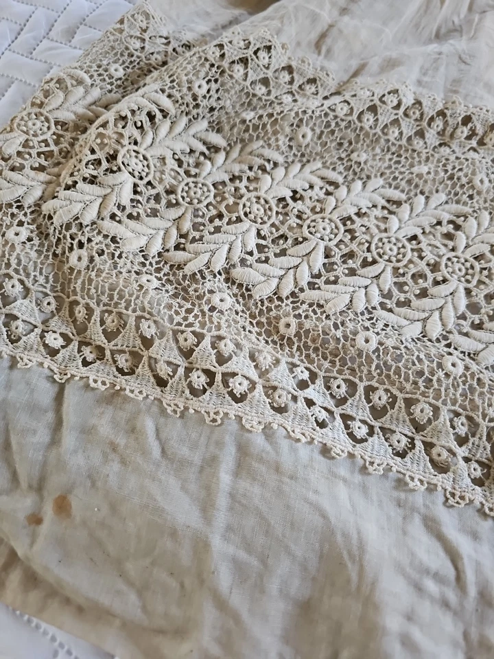 Vestido de noite antigo vintage de renda/deslizamento possivelmente anos 1920-30 - Imagem 2 de 4