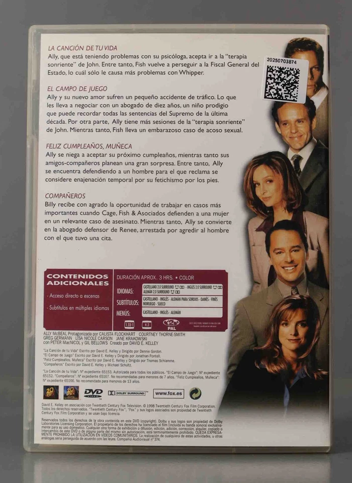 DVD. ALLY MCBEAL MC BEAL PRIMERA TEMPORADA. EPISODIOS 15-19. - Imagen 2 de 2