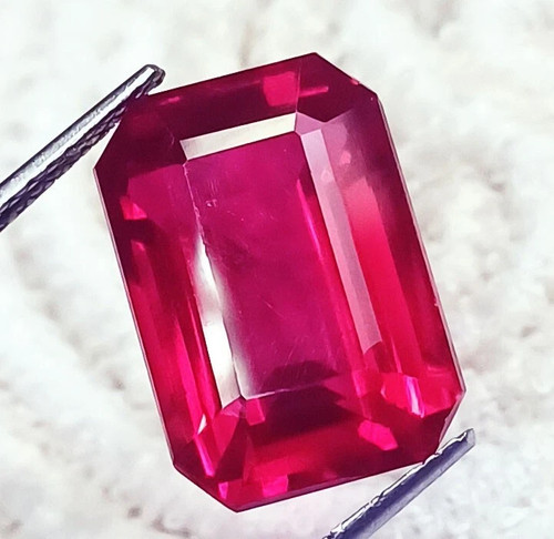 Beautiful Emerald Shape 22.80 Ct Certified Natural Ruby Loose Gemstone - Picture 5 of 7
