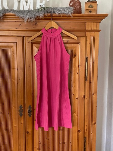 Damen Sommer Neckholder Kleid Gr. S pink ~NEU~