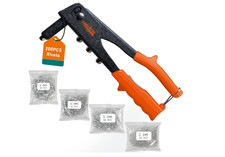 Heavy Hand Riveter Rivet Gun Professional Pop Rivet Gun Kit with 200pcs Rivets