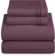 King Size Sheets - 4 Piece Bed Sheet Set, Hotel Luxury Double Brushed Bed Sheets