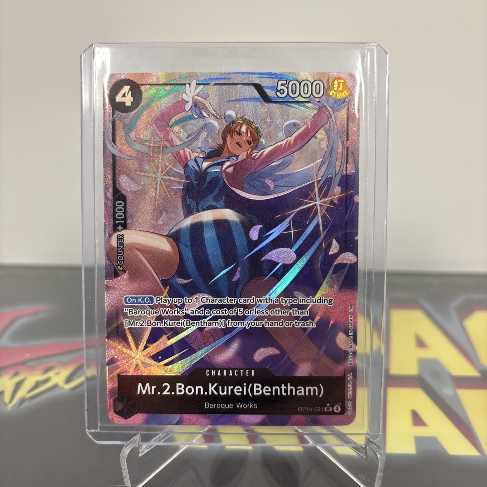 ONE PIECE card Mr.2.Bon.Kurei Bentham Alt Art The Azure Sea's Seven OP14-091