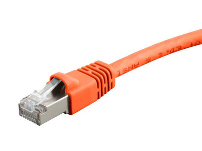 Cat6A 3Ft Orange Patch Cable Double Shielded (S/FTP) 26AWG 10G Pure Bare Copper